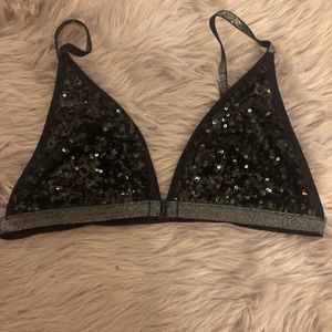 Black sequin bra